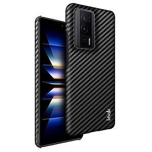 Θήκη Xiaomi Poco F5 Pro 5G IMAK Imak Ruiyi Series με υφή Carbon Fiber από συνθετικό δέρμα και σκληρό πλαστικό μαύρο