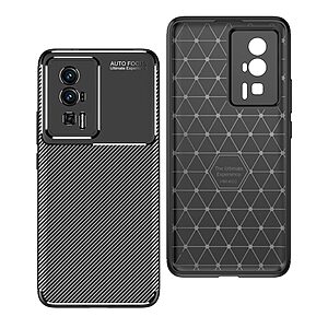 Θήκη Xiaomi Poco F5 Pro 5G Mad Mask Beetle Series Carbon Fiber Πλάτη TPU μαύρο