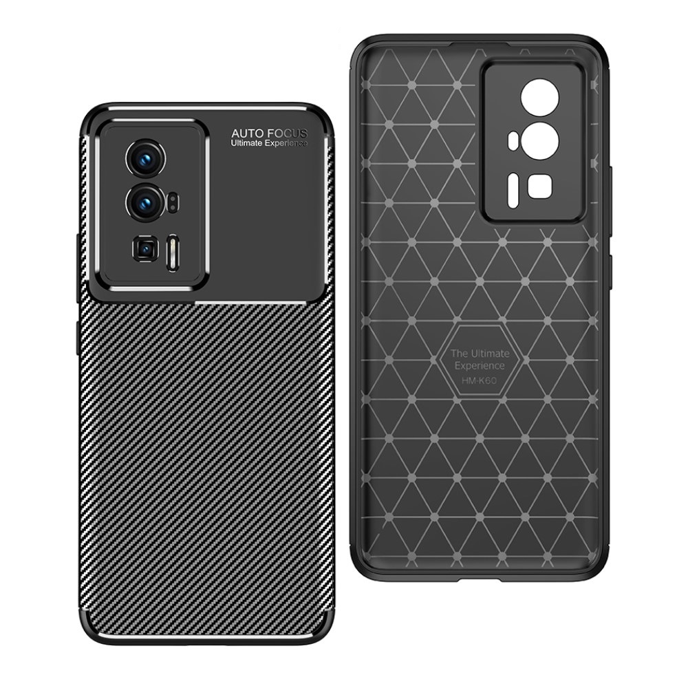 Θήκη Xiaomi Poco F5 Pro 5G Mad Mask Beetle Series Carbon Fiber Πλάτη TPU μαύρο