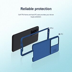 Θήκη Xiaomi Poco F5 Pro 5G NiLLkin Camshield Series Πλάτη με προστασία για την κάμερα από σκλήρό Premium TPU μαύρο - Image 4