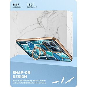 SUPCASE® I-Blason Cosmo Snap για iPhone 13 Pro: Θήκη Σιλικόνης με Περιστρεφόμενο Δαχτυλίδι και Πιστοποίηση Αντοχής MIL-STD 810G-516.6 - Ocean Marble - Image 4