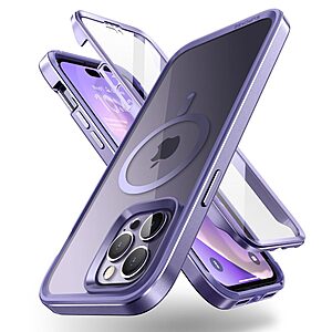SUPCASE® UB Edge iPhone 14 Pro Max: Θήκη Σιλικόνης MagSafe Διάφανη με TPU / PC Πλαίσιο και Προστασία Οθόνης Snap-On | Πιστοποίηση Αντοχής MIL-STD 810G-516.6 - Deep Purple