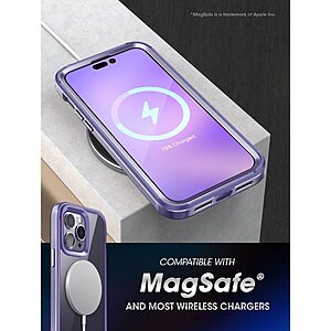 SUPCASE® UB Edge iPhone 14 Pro Max: Θήκη Σιλικόνης MagSafe Διάφανη με TPU / PC Πλαίσιο και Προστασία Οθόνης Snap-On | Πιστοποίηση Αντοχής MIL-STD 810G-516.6 - Deep Purple - Image 5