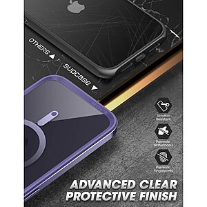SUPCASE® UB Edge iPhone 14 Pro Max: Θήκη Σιλικόνης MagSafe Διάφανη με TPU / PC Πλαίσιο και Προστασία Οθόνης Snap-On | Πιστοποίηση Αντοχής MIL-STD 810G-516.6 - Deep Purple - Image 7