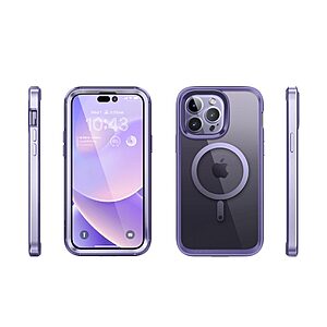 SUPCASE® UB Edge iPhone 14 Pro Max: Θήκη Σιλικόνης MagSafe Διάφανη με TPU / PC Πλαίσιο και Προστασία Οθόνης Snap-On | Πιστοποίηση Αντοχής MIL-STD 810G-516.6 - Deep Purple - Image 9