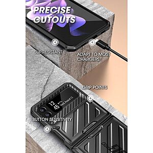 SUPCASE® Unicorn Beetle 360° Pro: Θήκη Samsung Galaxy Z Flip4 5G με Πρόσοψη Οθόνης, Κλιπ Ζώνης και Πιστοποίηση Αντοχής MIL-STD 810G-516.6 - Black - Image 3