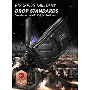 SUPCASE® Unicorn Beetle 360° Pro: Θήκη Samsung Galaxy Z Flip4 5G με Πρόσοψη Οθόνης, Κλιπ Ζώνης και Πιστοποίηση Αντοχής MIL-STD 810G-516.6 - Black - Image 4