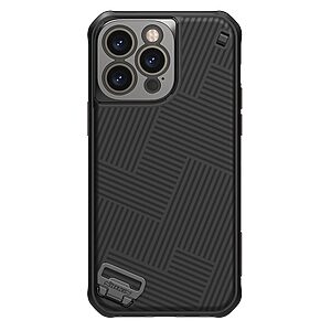 Θήκη iPhone 14 Pro Max NiLLkin Strap Case Series Πλάτη με Ειδική Λαβή για κράτημα από σκλήρό Premium TPU μαύρο - Image 4