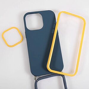 Θήκη iPhone 14 Pro OEM Soft Silicone Sockproof v2 πλάτη με κορδόνι από αντικραδασμικό TPU μπλε - Image 4