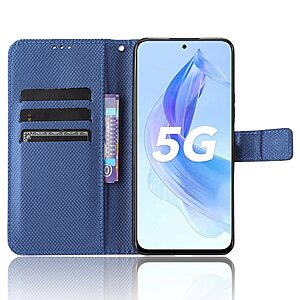 υποδοχές καρτών και μαγνητικό κούμπωμα Flip Wallet από συνθετικό δέρμα μπλε