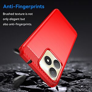 Θήκη Realme C53 Mad Mask Brushed TPU Carbon Πλάτη κόκκινο - Image 3