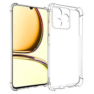 Θήκη Realme C53 OEM Silicone Sockproof V6 Anti-Slip Transparent Πλάτη TPU