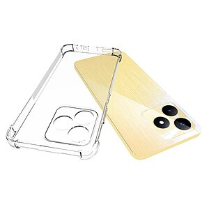 Θήκη Realme C53 OEM Silicone Sockproof V6 Anti-Slip Transparent Πλάτη TPU - Image 4