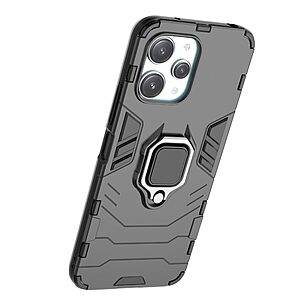Θήκη Xiaomi Redmi 12 Mad Mask Πλάτη Thin Armor με Μαγνητικό δαχτυλίδι και Βάση στήριξης TPU μαύρο - Image 4