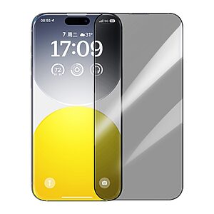 Baseus Sapphire Anti Spy Προστατευτικό γυαλί Tempered Glass για iPhone 15 Pro Max Πλήρης Κάλυψη - Υψηλή Ανθεκτικότητα