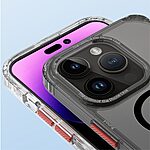 Θήκη iPhone 15 Mad Mask Magnetic Four Corners Airbag συμβατό με Magsafe φορτιστή Transparent Πλάτη TPU μαύρο - Image 3