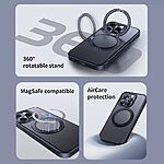 Θήκη iPhone 15 Pro Baseus CyberLoop Series Silicone Sockproof συμβατό με Magsafe φορτιστή και Kickstand βάση στήριξης Πλάτη TPU μαύρο - Image 2