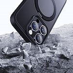 Θήκη iPhone 15 Pro Baseus CyberLoop Series Silicone Sockproof συμβατό με Magsafe φορτιστή και Kickstand βάση στήριξης Πλάτη TPU μαύρο - Image 5