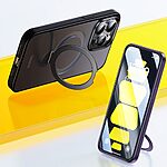 Θήκη iPhone 15 Pro Baseus Smart Ring Series Silicone Sockproof συμβατό με Magsafe φορτιστή και προστασία οθόνης (Tempered Glass) Πλάτη TPU μαύρο - Image 3