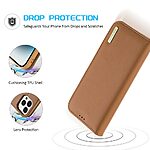 Θήκη iPhone 15 Pro DUX DUCIS Hivo Series με RFID Blocking, βάση στήριξης, υποδοχές καρτών με μαγνητικό κλείσιμο Flip Wallet από αυθεντικό δέρμα και TPU καφέ - Image 5