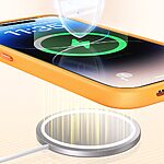 Θήκη iPhone 15 Pro Max Baseus Fauxther Series Silicone Sockproof συμβατό με Magsafe φορτιστή Πλάτη TPU πορτοκαλί - Image 4