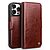 Θήκη iPhone 15 Pro Max QIALINO book με μαγνητικό κούμπωμα από Premium αυθεντικό δέρμα Genuine Cowhide καφέ σκούρο