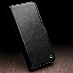 Θήκη iPhone 15 Pro Max QIALINO book με μαγνητικό κούμπωμα από Premium αυθεντικό δέρμα Genuine Cowhide μαύρο - Image 2