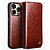 Θήκη iPhone 15 Pro QIALINO book από Premium αυθεντικό γυαλιστερό δέρμα Genuine Cowhide καφέ