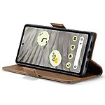 Θήκη Google Pixel 7A CaseMe 023 Series Πορτοφόλι με βάση στήριξης, υποδοχές καρτών και μαγνητικό κούμπωμα από συνθετικό δέρμα και TPU καφέ - Image 4