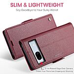 Θήκη Google Pixel 7A CaseMe 023 Series Πορτοφόλι με βάση στήριξης, υποδοχές καρτών και μαγνητικό κούμπωμα από συνθετικό δέρμα και TPU κόκκινο - Image 5