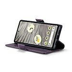 Θήκη Google Pixel 7A CaseMe 023 Series Πορτοφόλι με βάση στήριξης, υποδοχές καρτών και μαγνητικό κούμπωμα από συνθετικό δέρμα και TPU μωβ - Image 4