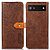 Θήκη Google Pixel 7A KHAZNEH Leather Wallet Golden Clasp με βάση στήριξης