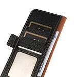 Θήκη Google Pixel 7A KHAZNEH Leather Wallet Golden Clasp με βάση στήριξης, από αυθεντικό δέρμα με υποδοχές καρτών και μαγνητικό κούμπωμα μαύρο - Image 4