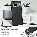 Θήκη Google Pixel 7A VILI TC Series με σχέδιο carbon fiber ενισχυμένες γωνίες από Premium ανθεκτικό TPU μαύρο - Image 3