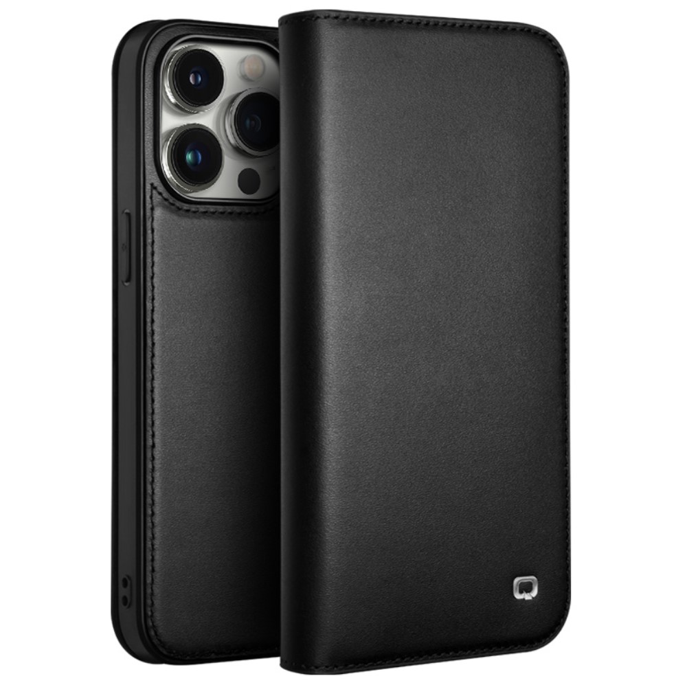 Θήκη iPhone 15 Pro Max QIALINO book v2 από Premium αυθεντικό δέρμα Genuine Cowhide μαύρο Θήκη iPhone 15 Pro Max QIALINO book v2 από Premium αυθεντικό δέρμα Genuine Cowhide μαύρο