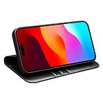 Θήκη iPhone 15 Pro Max QIALINO book με μαγνητικό κούμπωμα από Premium αυθεντικό δέρμα Genuine Cowhide μαύρο - Image 2