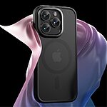 Θήκη iPhone 15 Pro MOMAX Matte Magnetic Series συμβατό με MagSafe φορτιστή, Πλάτη αντικραδασμική από Premium TPU μπλε - Image 4