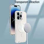 Θήκη iPhone 15 Pro NiLLkin Nature Magnetic Series Silicone Sockproof συμβατό με MagSafe φορτιστή Transparent Πλάτη TPU μπλε - Image 5