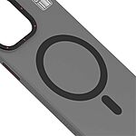 Θήκη iPhone 15 Pro YOUNGKIT Magnetic Series Matte Hybrid συμβατό με MagSafe φορτιστή Transparent Πλάτη TPU γκρι - Image 4