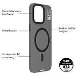 Θήκη iPhone 15 YOUNGKIT Magnetic Series Matte Hybrid συμβατό με MagSafe φορτιστή Transparent Πλάτη TPU γκρι - Image 3