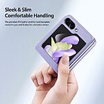 Θήκη Samsung Galaxy Z Flip5 5G DUX DUCIS Bril Series Leather Coated συμβατό με MagSafe φορτιστή Πλάτη TPU μωβ - Image 3