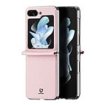 Θήκη Samsung Galaxy Z Flip5 5G DUX DUCIS Bril Series Leather Coated συμβατό με MagSafe φορτιστή Πλάτη TPU ροζ - Image 2