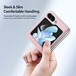 Θήκη Samsung Galaxy Z Flip5 5G DUX DUCIS Bril Series Leather Coated συμβατό με MagSafe φορτιστή Πλάτη TPU ροζ - Image 3