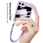 Θήκη Samsung Galaxy Z Flip5 5G GKK Full Premium Protection με προστασία οθόνης Tempered Glass και κορδονάκι για το χέρι από σκληρό πλαστικό πράσινο - Image 4