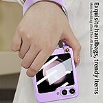 Θήκη Samsung Galaxy Z Flip5 5G GKK Full Premium Protection με προστασία οθόνης Tempered Glass και κορδονάκι για το χέρι από σκληρό πλαστικό πράσινο - Image 5