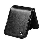 Θήκη Samsung Galaxy Z Flip5 5G QIALINO book v3 με μαγνητικό κούμπωμα από Premium αυθεντικό δέρμα Genuine Cowhide μαύρο - Image 3