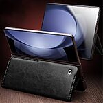 Θήκη Samsung Galaxy Z Fold5 5G QIALINO book v4 με μαγνητικό κούμπωμα από Premium αυθεντικό δέρμα Genuine Cowhide μαύρο - Image 4