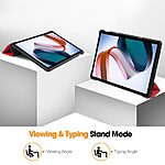 Θήκη Tri-Fold Flip Cover για Xiaomi Redmi Pad SE 11" Tablet με Τριπλό Στήριγμα, Ανθεκτική σε Πτώσεις, από Δερματίνη PU - κόκκινο - Image 4