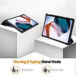 Θήκη Tri-Fold Flip Cover για Xiaomi Redmi Pad SE 11" Tablet με Τριπλό Στήριγμα, Ανθεκτική σε Πτώσεις, από Δερματίνη PU - Μαύρη - Image 4