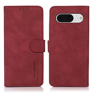 Θήκη Google Pixel 8 KHAZNEH Litchi Retro Texture Leather με βάση στήριξης